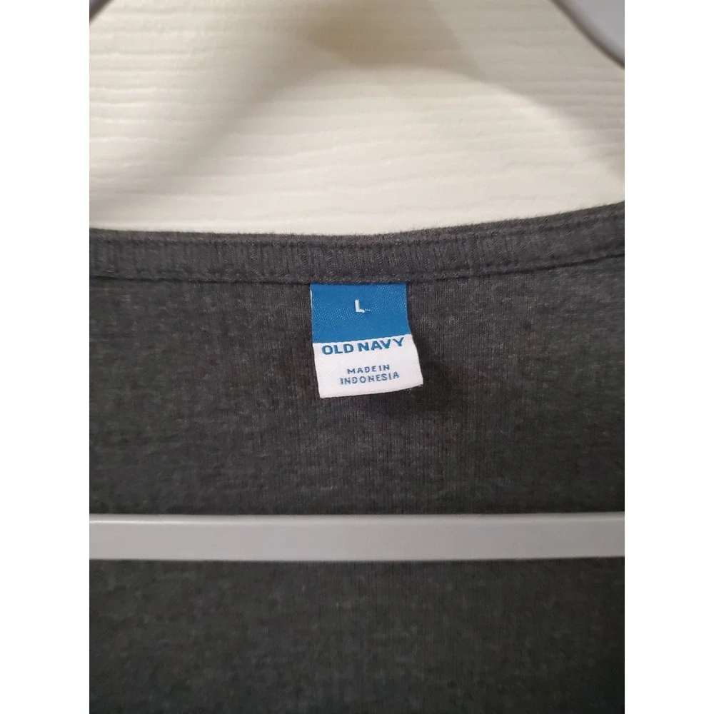 Old Navy Ribbed Square Neck Long Sleeve Bodysuit Dark Gray Size L - Picture 2 of 7